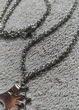 Красивый кулон с цепочкой колье ожерелье в серебряном цвете бижутерия морской конёк5 фото