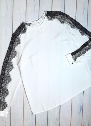 🤩1+1=3 фирменная белая блуза блузка с кружевом capsule, размер 46 - 483 фото