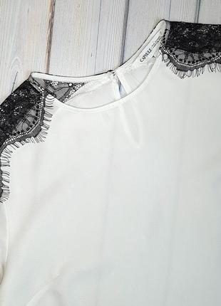 🤩1+1=3 фирменная белая блуза блузка с кружевом capsule, размер 46 - 485 фото