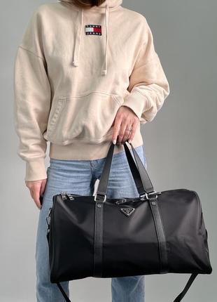 Спортивна сумка prada re-nylon and brushed leather duffel bag4 фото