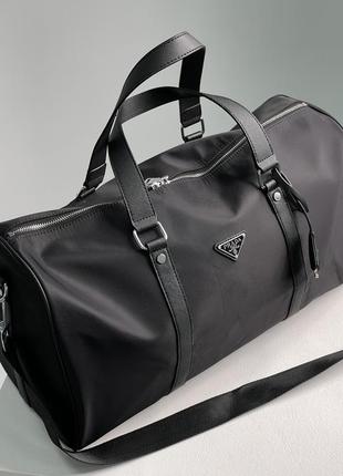 Спортивна сумка prada re-nylon and brushed leather duffel bag6 фото