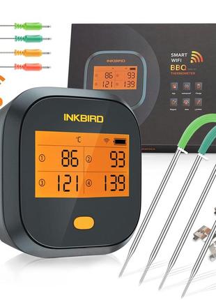 Цифровий термометр для м'яса 4 щупи з wi-fi з'єднанням inkbird no14391 фото
