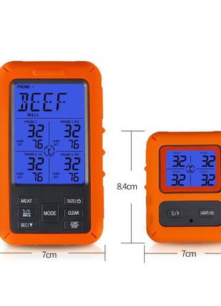 Цифровий термометр для м'яса 4 щупи finether no11455 фото
