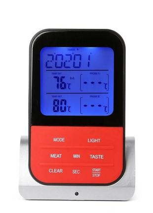 Цифровий бездротовий термометр для м'яса 2 щупи inkbird no12409 фото