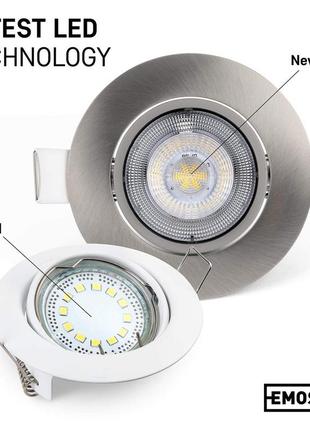 Emos круглі світлодіодні точкові світильники стельові 5 вт / 450 лм / 6500 к холодний білий3 фото
