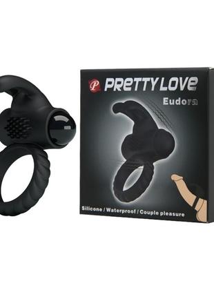 Насадка с вибрацией "eudora" (кольцо эрекционное) цвет чёрный