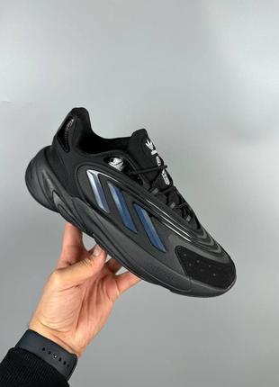 Мужские кроссовки чернв с синим adidas ozelia black