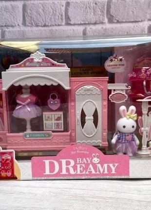 Ляльковий будиночок щаслива родина магазин одягу з аксесуарами та фігурками кроликів 6631