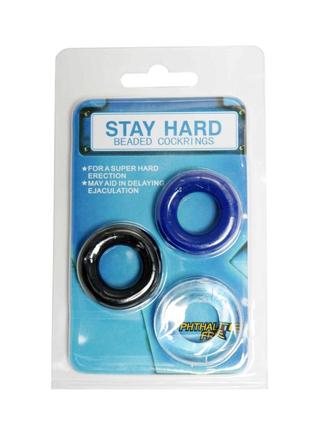 Набор эрекционных колец stay hard cock ring set color, 3 шт