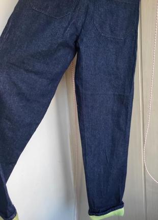 Якісні штани з кишенями модні джинси труби штанці висока посадка слоучи балони5 фото