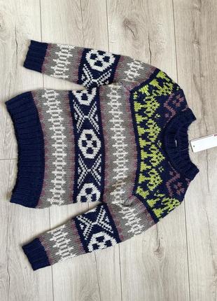 Вязаная кофта свитер с принтом fair isle newness (испания) 6 лет2 фото