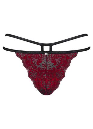 Трусики obsessive sugestina bordeaux-black s / m, бордовый, s-m5 фото