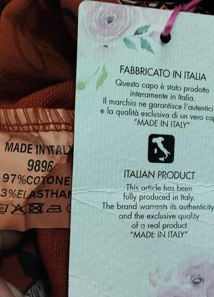 Итальянское дизайнерское платье большой размер котон оранжевый цветочный принт4 фото