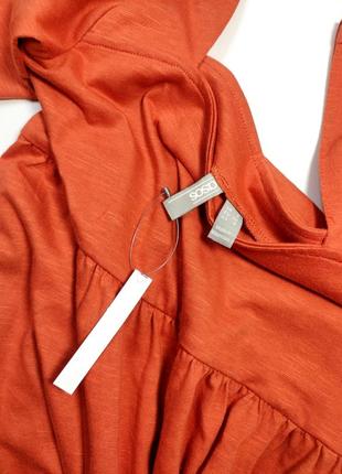 Платье женское мини оранжевого цвета свободного кроя от бренда asos xs s4 фото