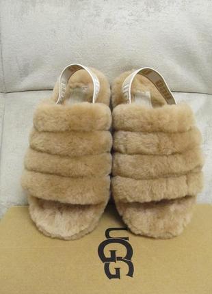 Детские меховые тапочки-слинги шлепанцы ugg unisex fluff yeah6 фото