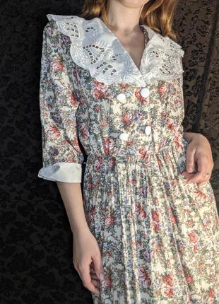 Elizabeth элегантное классическое винтажное платье в цветочный принт с воротничком8 фото