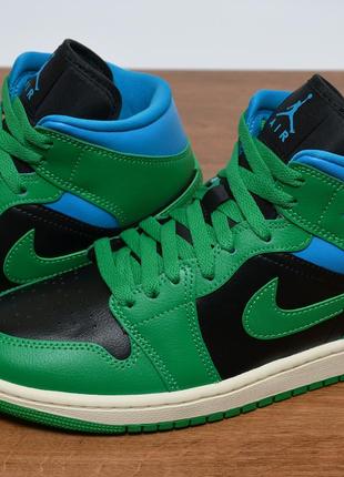 Nike air jordan 1 mid lucky green кроссовки оригинал4 фото