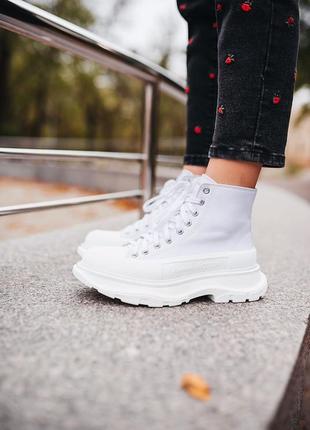 Женские ботинки alexander mcqueen tread slick white