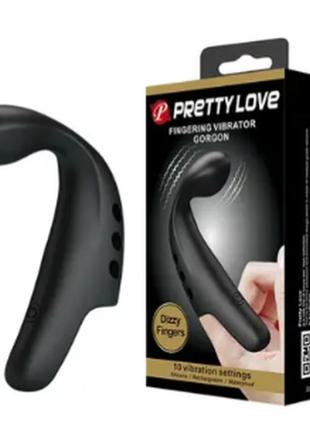 Вібронасадка на палець для стимуляції еротичних зон pretty love — fingering vibrator gorgon