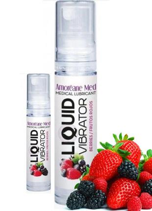 Лубрикант рідкий вібратор від amoreane med: liquid vibrator — berries 10 ml