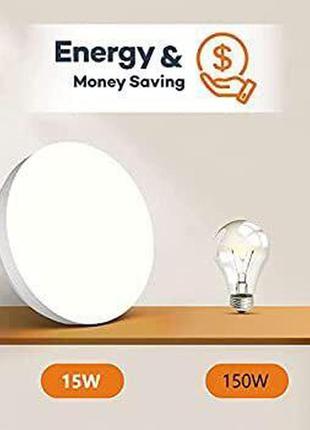 Matane plafon led ceiling 18w, стельовий світильник 4000k, натуральний білий, ip54,2 фото