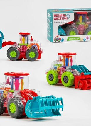 Экскаватор на батарейках,wtoys, украинская озвучка,шестерни, подсветка,автоматическое движение,в коробке