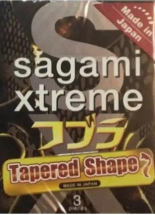 Презервативы с зауженным основанием sagami xtreme cobra 3шт/уп япония