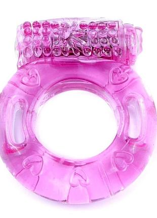 Эрекционное вибро кольцо boss vibrating cock ring pink, диаметр 4,5 см