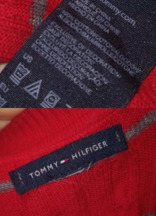 100% хлопок tommy hilfiger свитер реглан в полоску джемпер в вырез6 фото