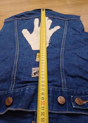 Желетка джинсова синя  wrangler size s-m made in u.s.a6 фото