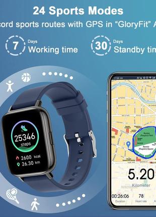 Сток smart watch men women, 1,69-дюймовий фітнес-трекер із монітором швидкості сну/серця, лічильник калорій/крок5 фото