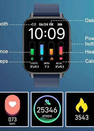 Сток smart watch men women, 1,69-дюймовий фітнес-трекер із монітором швидкості сну/серця, лічильник калорій/крок2 фото