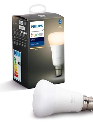 Новий товар одинарна біла лампа philips hue [байонетний цоколь b22]