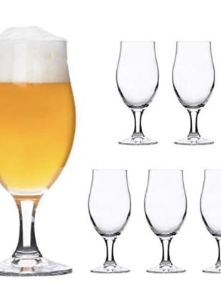 Bormioli rocco executive beer goblet 37,5 cl набір із 6 glass pieces, пивні келихи