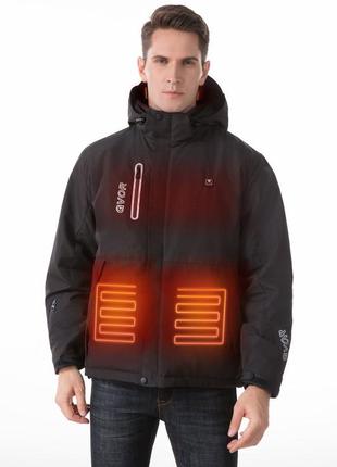 (розмір l) куртка мужская с подогревом. gvor heated jacket for men