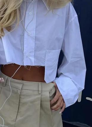Укороченная  новая рубашка zara
