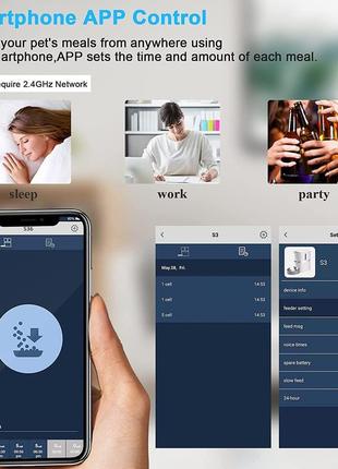 Welltobe smart автоматична годівниця для кішок і собак автоматична годівниця wi-fi для 2 кішок6 фото