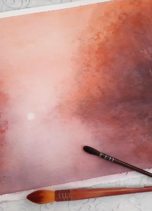 Авторская картина акварелью "осенний туман"