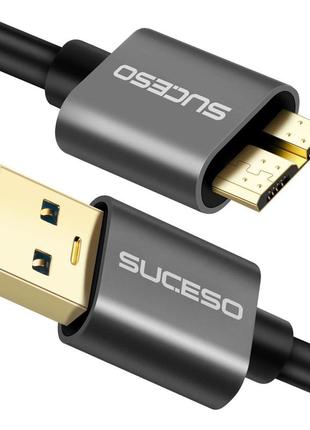 Кабель жорсткого диска suceso 0.5m usb 3.0 a to micro b 5gbps