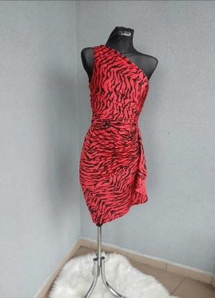 Неймовірна червона сукня у принт зебри4 фото