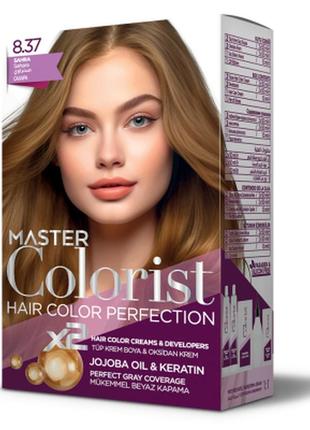 Краска для волос master colorist 8.37 песочный, 2x50 мл+2x50 мл+10 мл1 фото