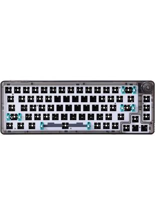Gk gamakay lk67 модульная механическая клавиатура diy rgb, 67 клавиш, 3-контактные/5-контактные ,цвет черный
