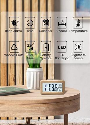 Деревянный цифровой будильник clock2 фото