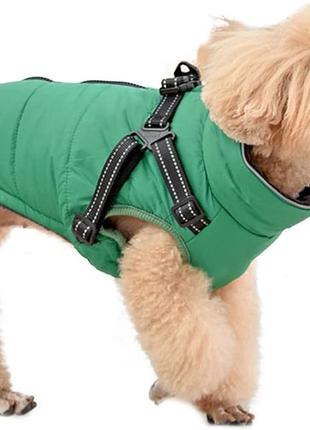 Пальто для собаки misazy с прикрепленной шлейкой, пальто для маленькой собаки,размер s1 фото