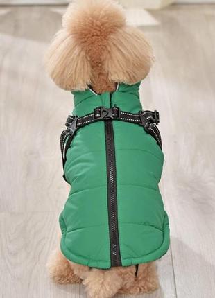 Пальто для собаки misazy с прикрепленной шлейкой, пальто для маленькой собаки,размер s3 фото