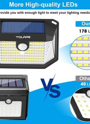 Солнечные фонари tolare для наружного использования с датчиком движения, 1шт
