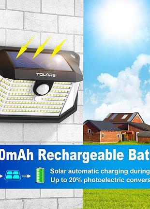 Солнечные фонари tolare для наружного использования с датчиком движения, 1шт