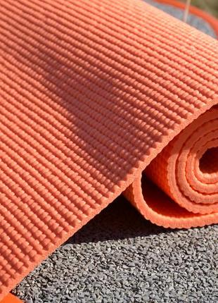 Килимок для йоги та фітнесу power system ps-4014 pvc fitness-yoga mat orange (173x61x0.6)8 фото