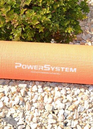 Килимок для йоги та фітнесу power system ps-4014 pvc fitness-yoga mat orange (173x61x0.6)7 фото