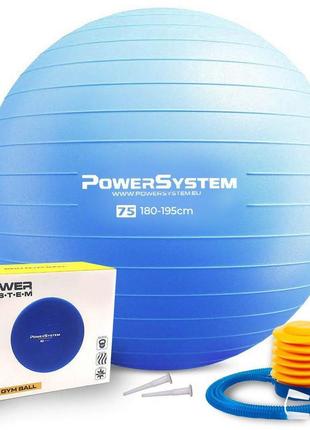 М'яч для фітнесу (фітбол) power system ps-4013 ø75 cm pro gymball blue1 фото